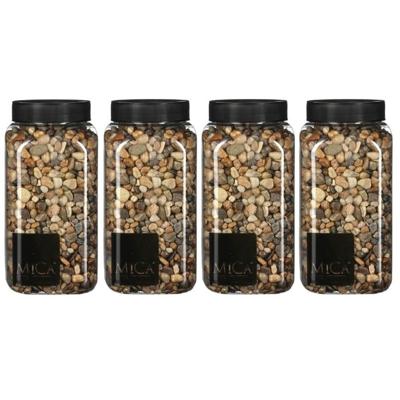 Mica Decorations hobby mini steentjes - 4x - grind - bruin mix - 650 ml - Decoratie materialen