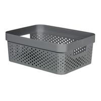 Curver infinity dots opbergbox 11l antraciet Curver infinity dots opbergbox 11l antraciet
