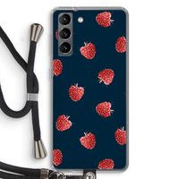 Framboosjes: Samsung Galaxy S21 Transparant Hoesje met koord