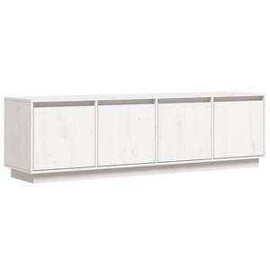 vidaXL Tv-meubel 156x37x45 cm massief grenenhout wit