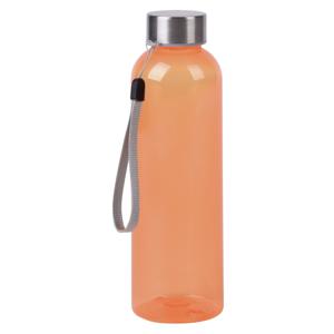 Waterfles / drinkfles / sport bidon Olympic - oranje - kunststof - 500 ml - rvs schroefdop