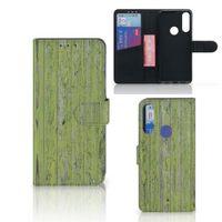 Alcatel 1S 2020 Book Style Case Green Wood - thumbnail