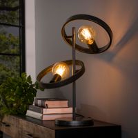 LifestyleFurn Tafellamp 'Homer' 2-lamps, kleur Charchoal