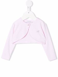 Monnalisa cardigan à logo strassé - Rose