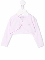 Monnalisa cardigan à logo strassé - Rose