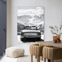 Urban Cotton Wandkleed 'Ski Resort' 145 x 190cm in Frame - black