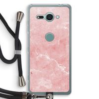Roze marmer: Sony Xperia XZ2 Compact Transparant Hoesje met koord