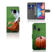 Samsung Galaxy A20e Telefoonhoesje met Pasjes Kitten - thumbnail