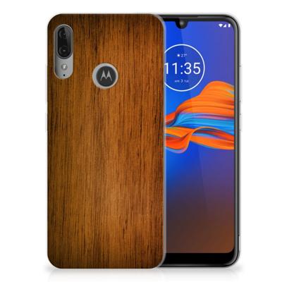 Motorola Moto E6 Plus | Bumper Hoesje | Donker Hout