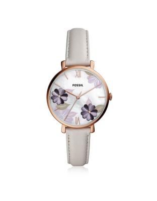 Fossil Dameshorloge Jacqueline ES4672 Rosegoud leer Japans quartz modehorloge