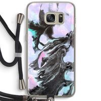 Pastel zwart: Samsung Galaxy S7 Transparant Hoesje met koord