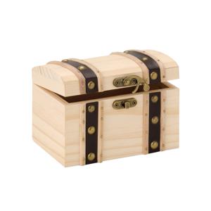 Houten schatkistje met sluiting en deksel - 14 x 9 x 9 cm - Sieraden/spulletjes/sleutels   -