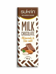 Sukrin Melkchocolade met amandelen en zeezout (40 gr)