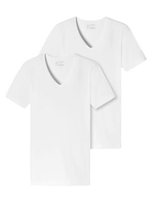 Schiesser - 95-5 - T-shirt 1/2 V-neck - 2-pack - wit, Maat:XL