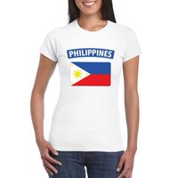 T-shirt met Filipijnse vlag wit dames - thumbnail