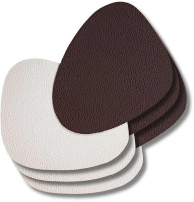 Cookinglife Onderzetters - Vegan leer - Bruin / Zand - Organic - 13 x 11 cm - 6 stuks