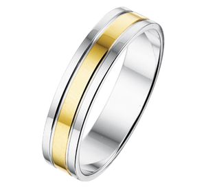 TFT Ring AL766 - 5 Mm - Zonder Steen Goud Met Zilver