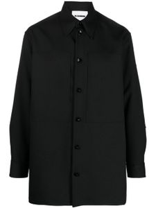 Jil Sander chemise boutonnée à col pointu - Noir