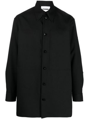 Jil Sander chemise boutonnée à col pointu - Noir