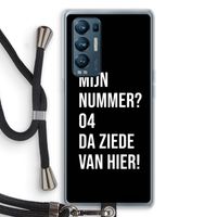 Da ziede van hier - Zwart: Oppo Find X3 Neo Transparant Hoesje met koord