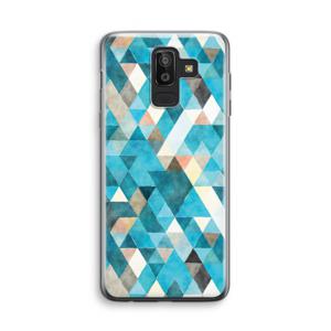 Gekleurde driehoekjes blauw: Samsung Galaxy J8 (2018) Transparant Hoesje