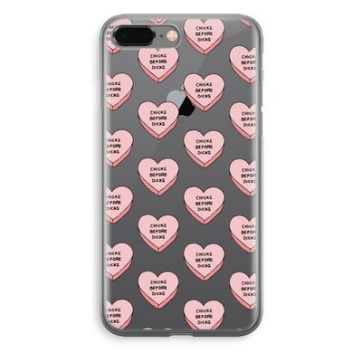 Chicks before dicks: iPhone 8 Plus Transparant Hoesje