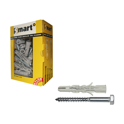pgb-Europe SMART | plug nylon +schroef ZSK Ø 8x100 NZN | 15 st SM0LPZN011008100E
