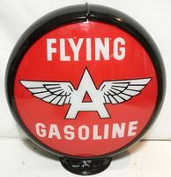 Flying A Gasoline Benzinepomp Bol Rood Glas