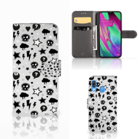 Telefoonhoesje met Naam Samsung Galaxy A40 Silver Punk Telefoonhoesje met Naam Samsung Galaxy A40 Silver Punk