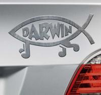 Auto stickers zilveren vis - thumbnail