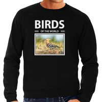 Hop foto sweater zwart voor heren - birds of the world cadeau trui vogels liefhebber 2XL  - - thumbnail