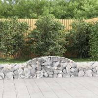 Schanskorven 3 st gewelfd 300x30x40/60 cm gegalvaniseerd ijzer