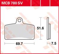TRW Remblokken, en remschoenen voor de moto, MCB780 Allround organisch