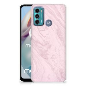 Motorola Moto G60 TPU Siliconen Hoesje Marble Pink - Origineel Cadeau Vriendin