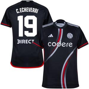 River Plate 3e Shirt 2024-2025 + C. Echeverri 19 (Fan Style)