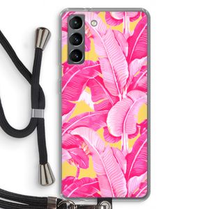 Pink Banana: Samsung Galaxy S21 Transparant Hoesje met koord