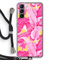Pink Banana: Samsung Galaxy S21 Transparant Hoesje met koord