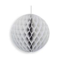 Papieren kerstballen - grijs - 10 cm - kerstversiering