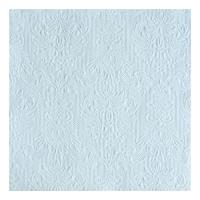 Servetten Luxe - 45x stuks - 33 x 33 cm - lichtblauw - barok patroon - 3 laags
