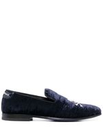 Philipp Plein mocassins Skull Bones en velours - Bleu - thumbnail