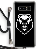 Angry Bear (black): Samsung Galaxy Note 8 Transparant Hoesje met koord