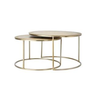 Light&living Salontafel S|2 Ø65x39+Ø75x45 cm TALCA licht goud