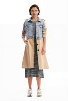 Hybride denim trenchcoat - BROWN - XS