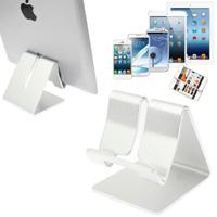 Aluminum Stand Desktop Holder For iPad iPhone Galaxy Huawei Xiaomi HTC Sony and other Mobile Phones or Tablets(Silver)
