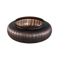 Linesa Brown gegraveerde glazen ronde vaas laag mat