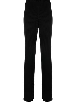 Fabiana Filippi pantalon nervuré à coupe évasée - Noir