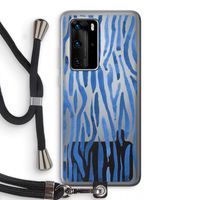Blauwe nerven: Huawei P40 Pro Transparant Hoesje met koord