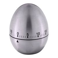 Kookwekker/eierwekker in ei vorm - zilver - RVS - 8 cm   -