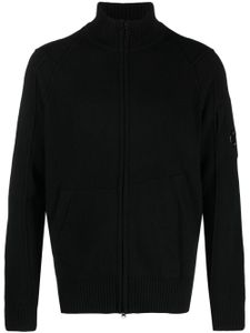 C.P. Company cardigan zippé à détail de lentille - Noir