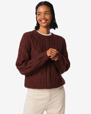 HEMA Dames kabeltrui Helly bruin (bruin)